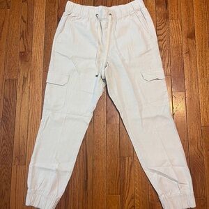 St. John's Bay Women's Cropped Linen Blend Pants - Cream